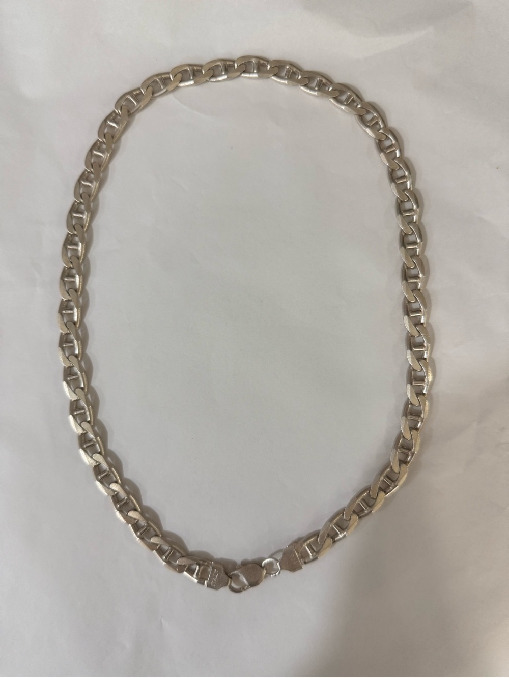 Sterling Silver 925 Curb Chain Necklace Italy Lobster Clasp
